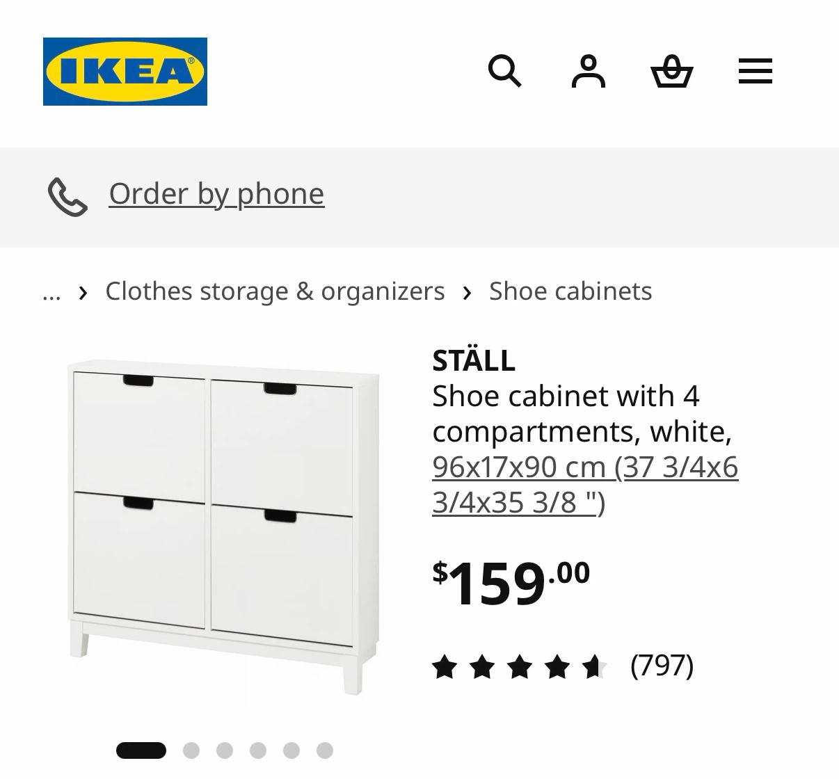 IKEA STÄLL Shoe Cabinet - White - photo 5