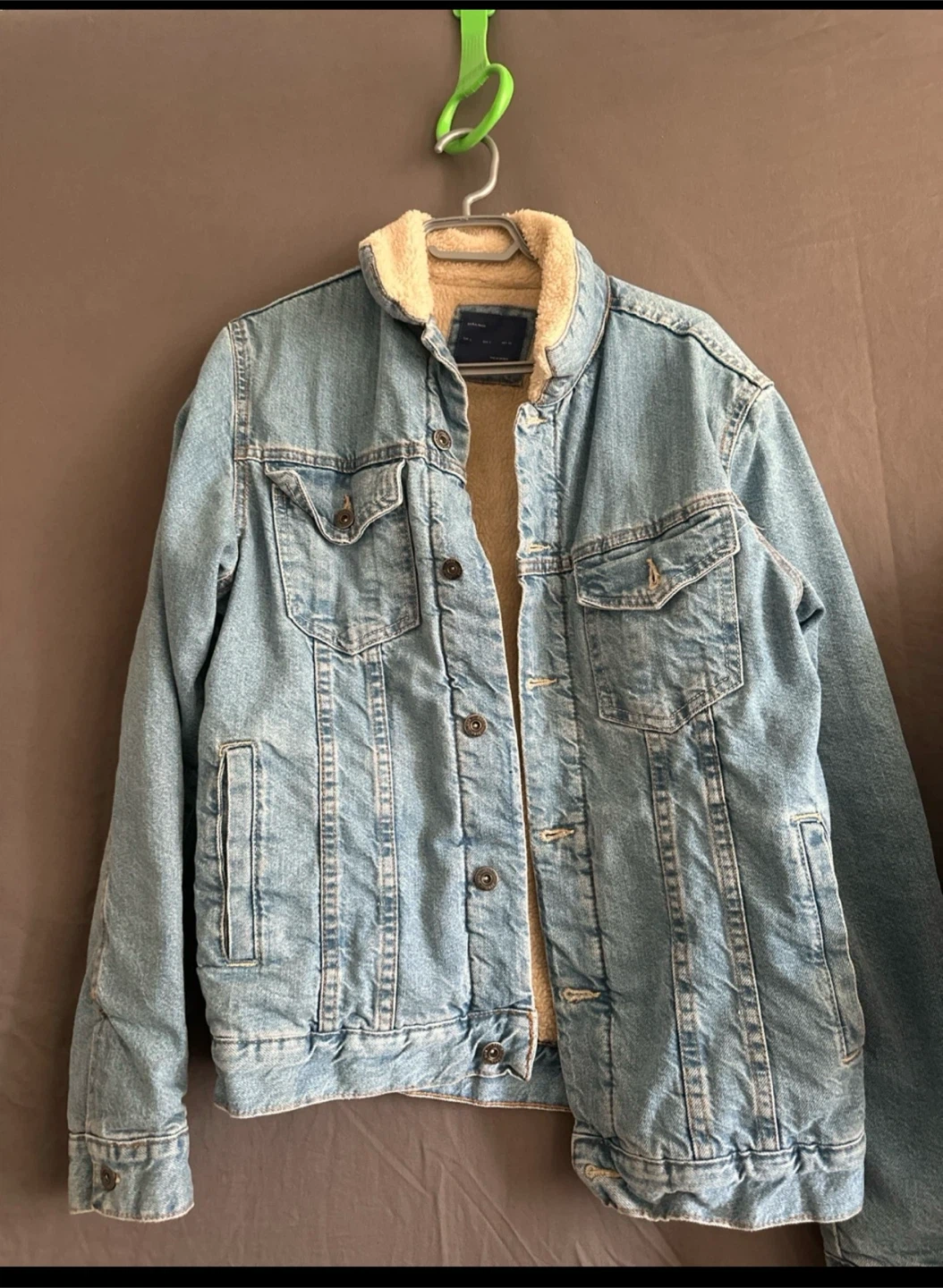 Zara Sherpa-Lined Denim Jacket small - photo 2