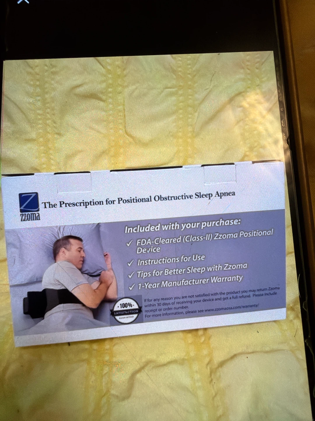 Zzoma Positional Sleep Apnea Device