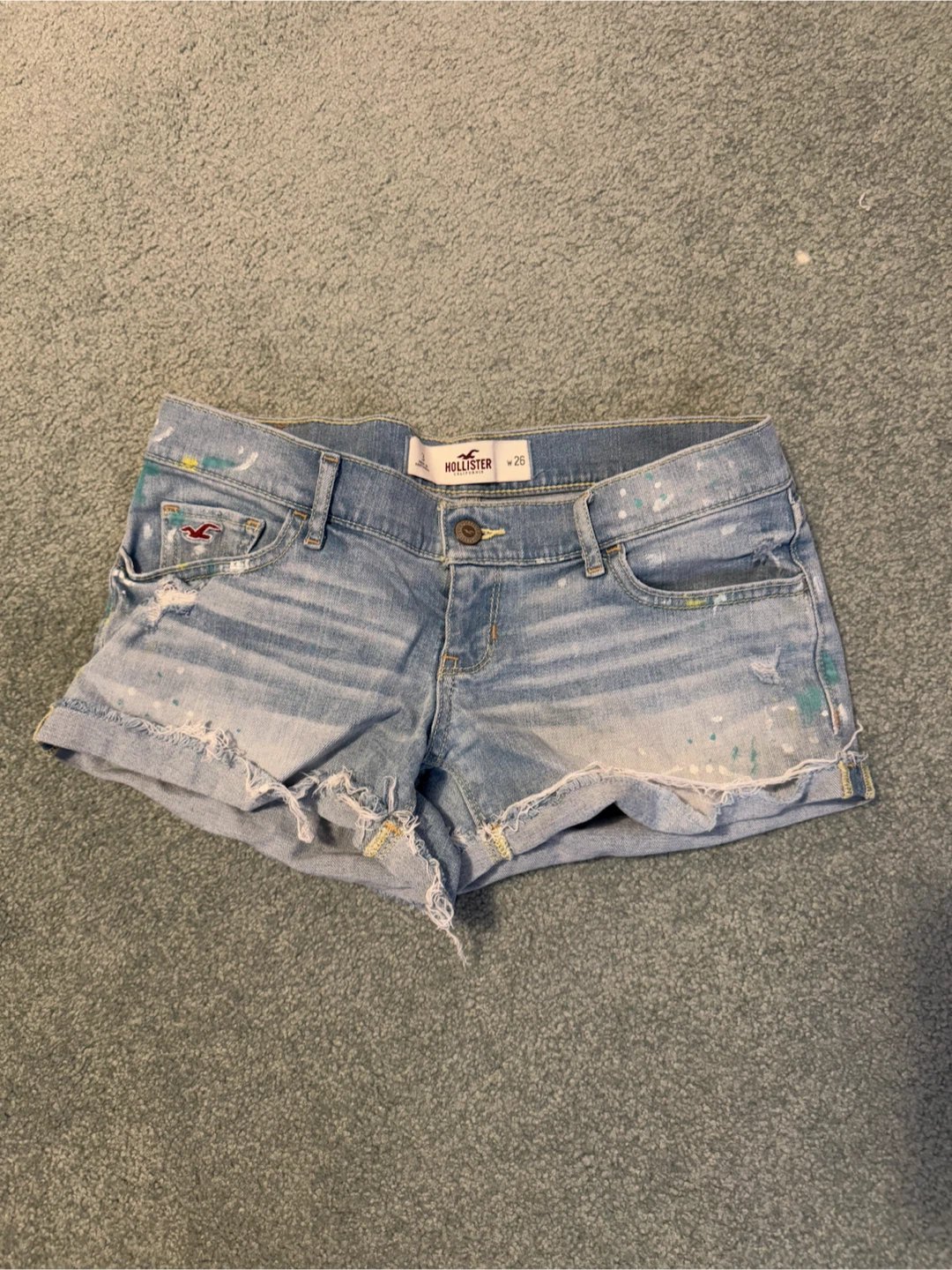 Hollister Paint Splatter Denim Shorts - 3
