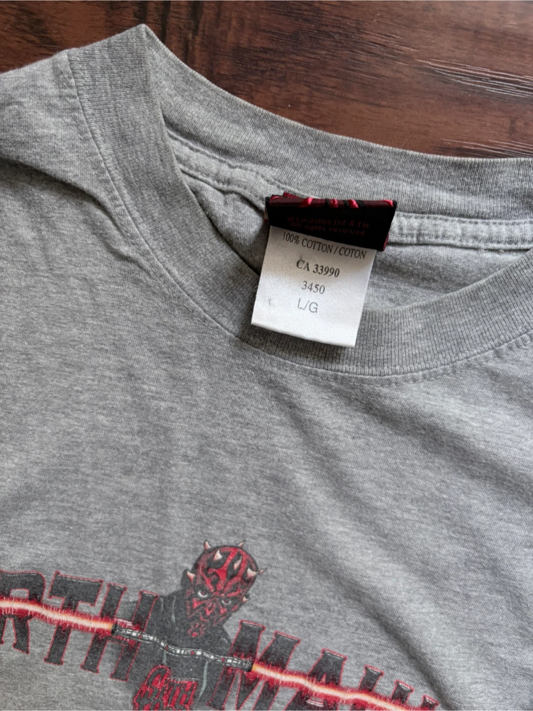 Vintage Star Wars Darth Maul tee L 1999 episode 1 - photo 4