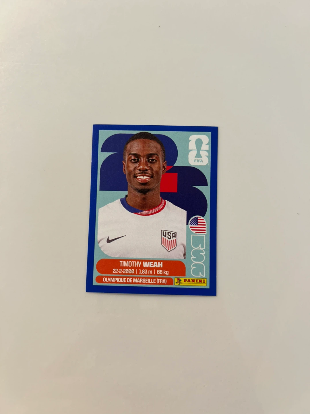 Panini FIFA World Cup 2026 Timothy Weah Sticker