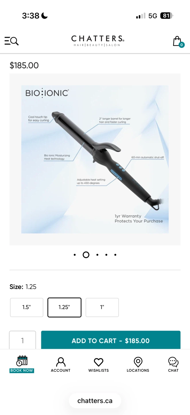 Bio Ionic Long Barrel Curling Iron 1.25 inch