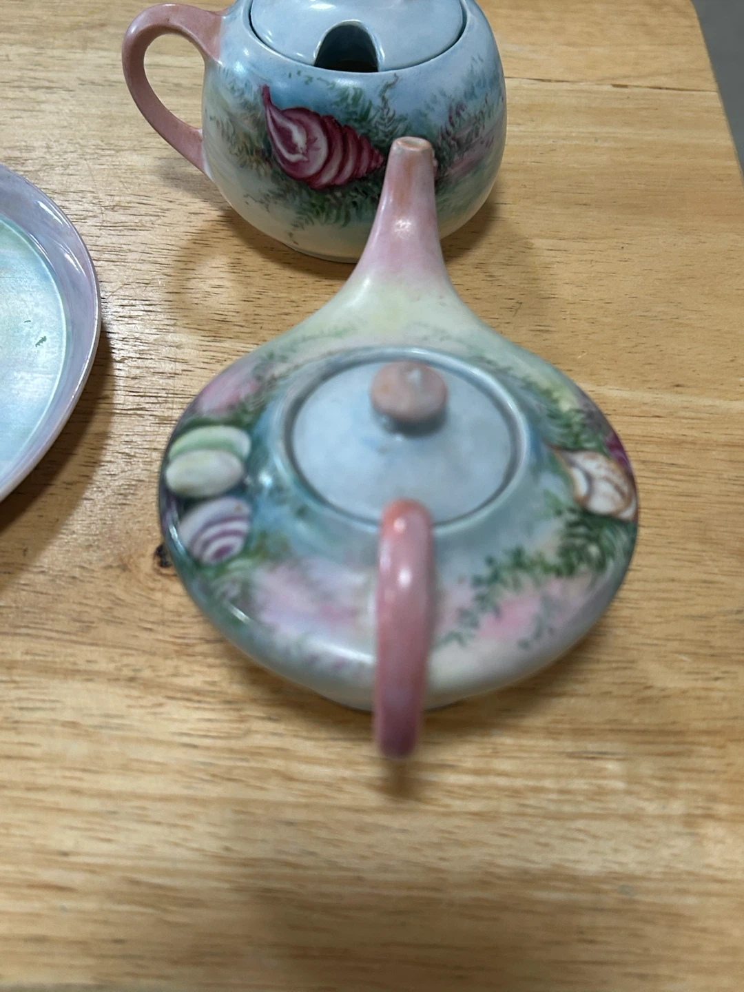 Vintage Porcelain Seashell Teapot Set - photo 3