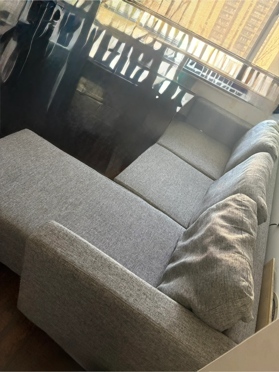 Grey Fabric Sectional Sofa - photo 3