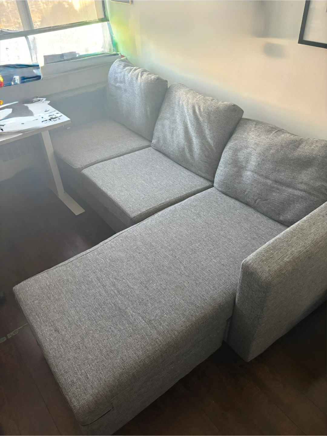 Grey Fabric Sectional Sofa