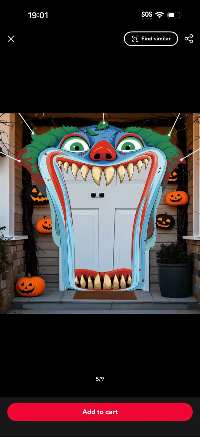 🎃 Halloween Monster Door Cover – Scary Halloween Decoration