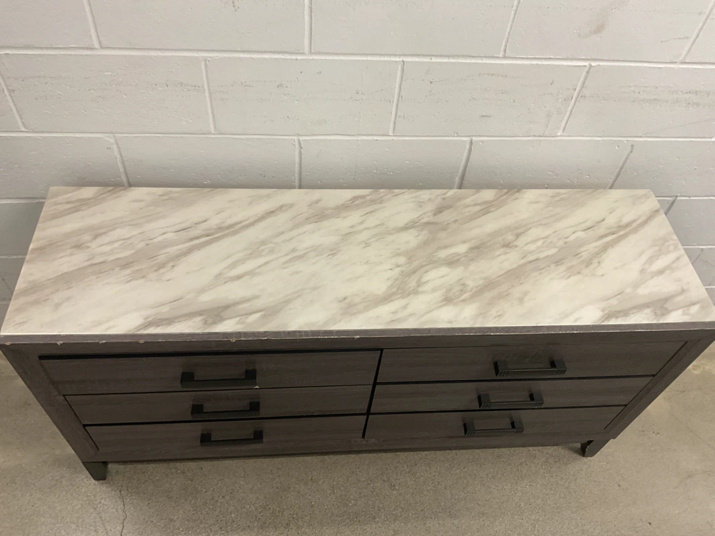 Six-Drawer Dresser with Faux Marble Top - photo 2