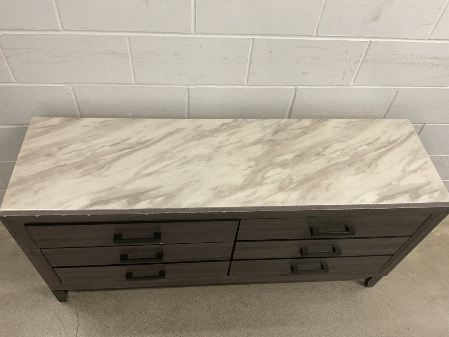 Six-Drawer Dresser with Faux Marble Top - photo 2