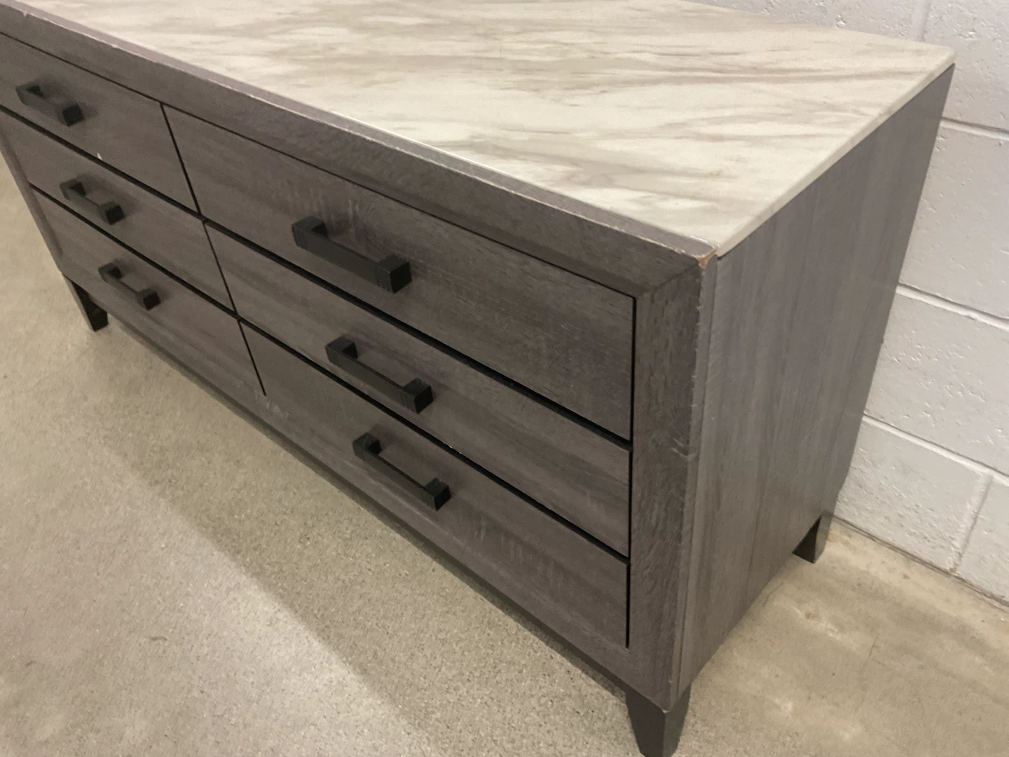 Six-Drawer Dresser with Faux Marble Top - photo 4