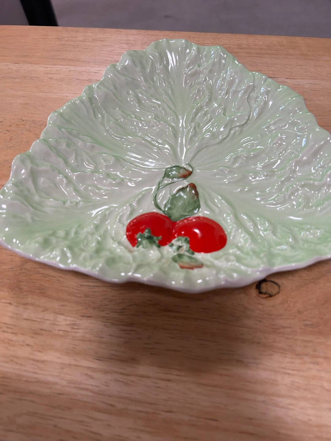 Ceramic Leaf Shaped Serving Dish with Tomato Detail - photo 2