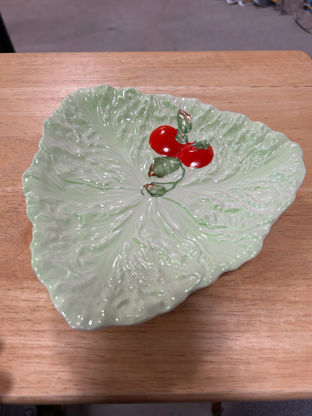 Ceramic Leaf Shaped Serving Dish with Tomato Detail - photo 4