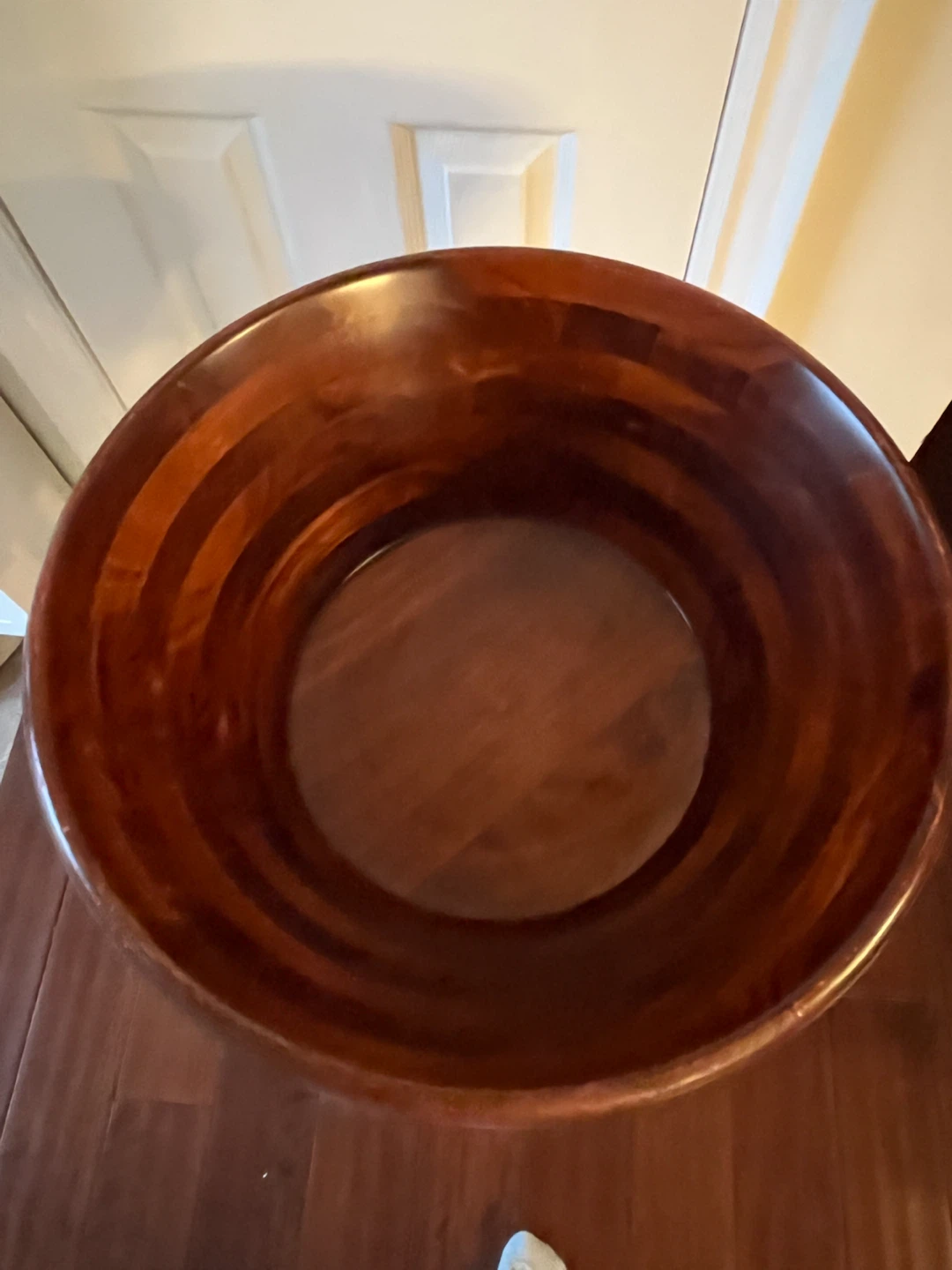 Large Vintage Wooden Salad Bowl on Tripod Stand - photo 3