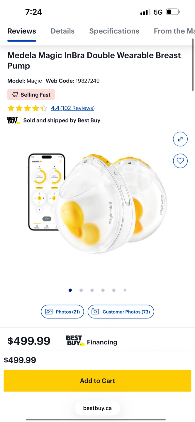 Medela Magic InBra Double Wearable Breast Pump