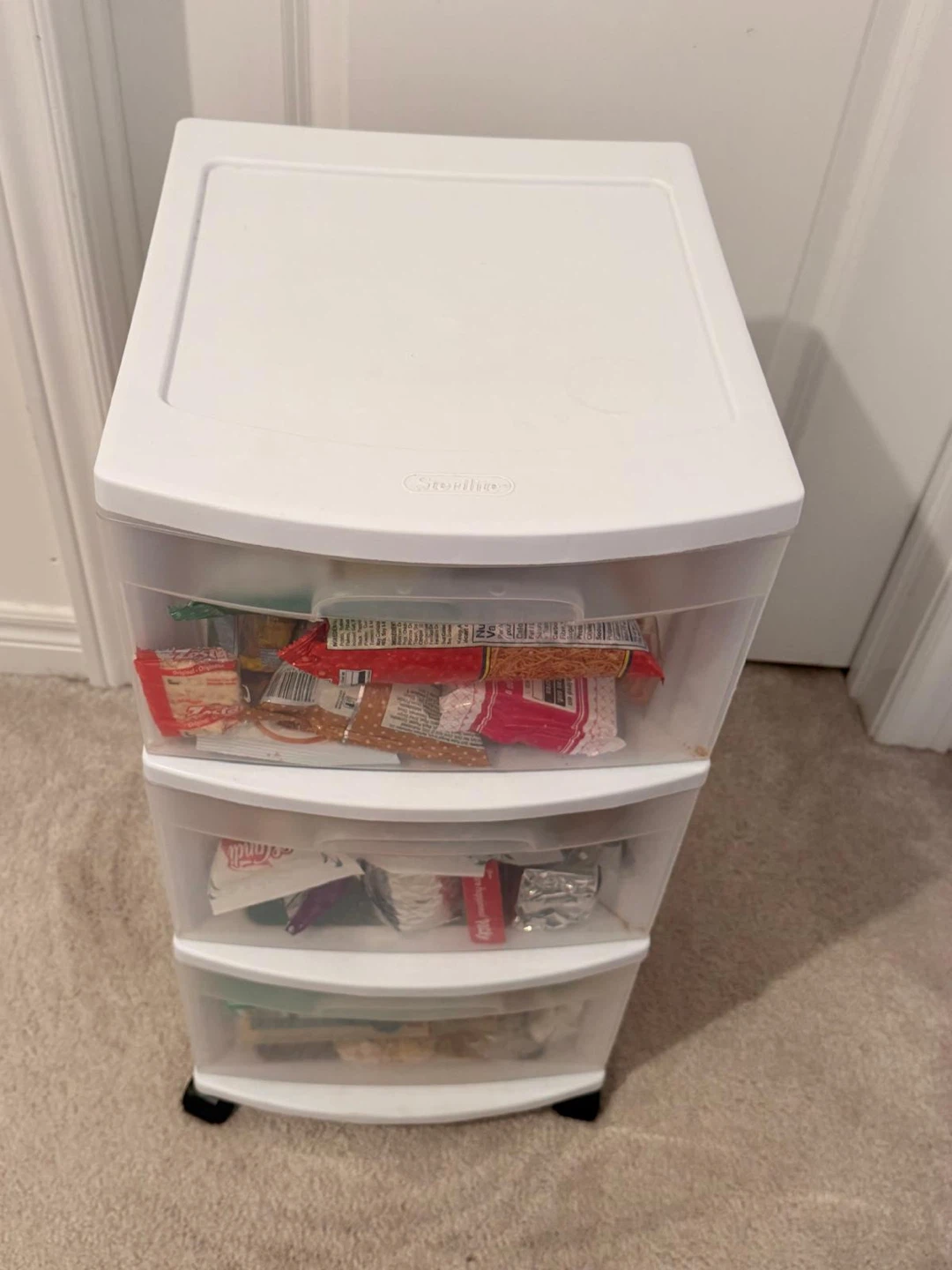 Sterilite 3-Drawer Plastic Storage with Wheels - photo 2