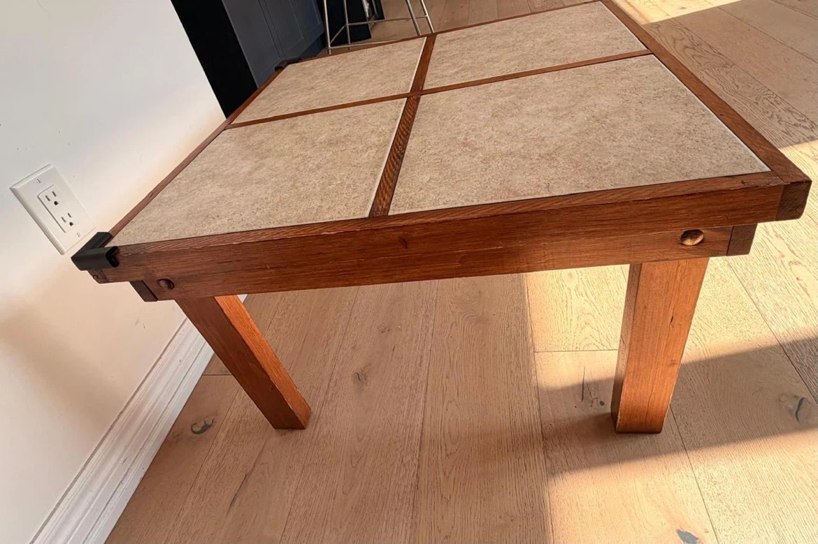 Square Wood and Tile Top Coffee Table - photo 3