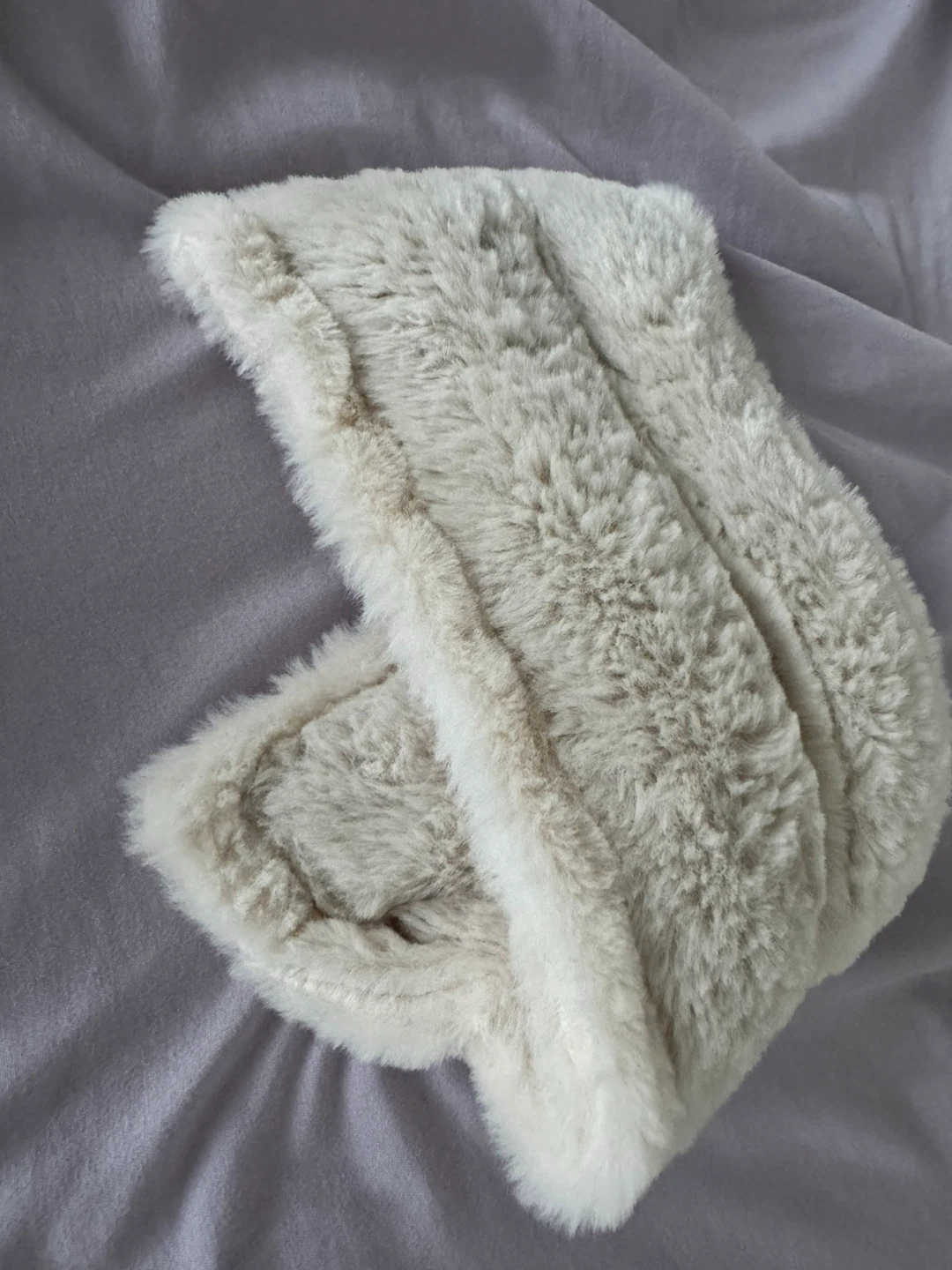 Cream Fur Neck Warmer (Microwave heatable - photo 2
