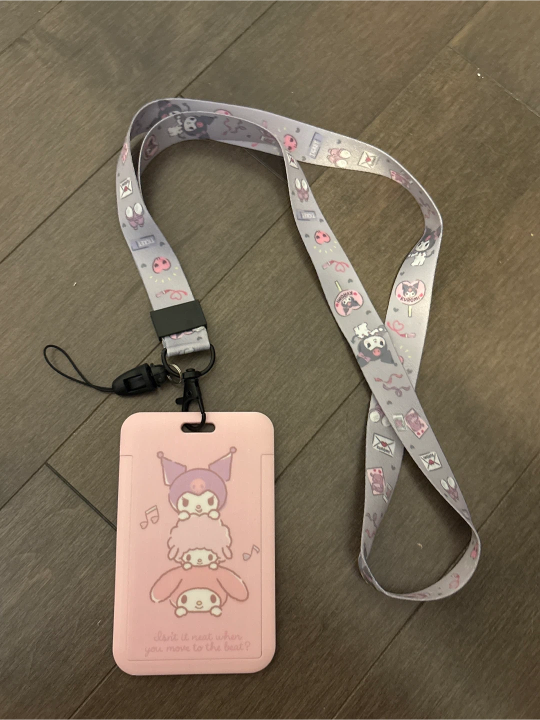 Kuromi Sanrio Lanyard and ID Badge Holder