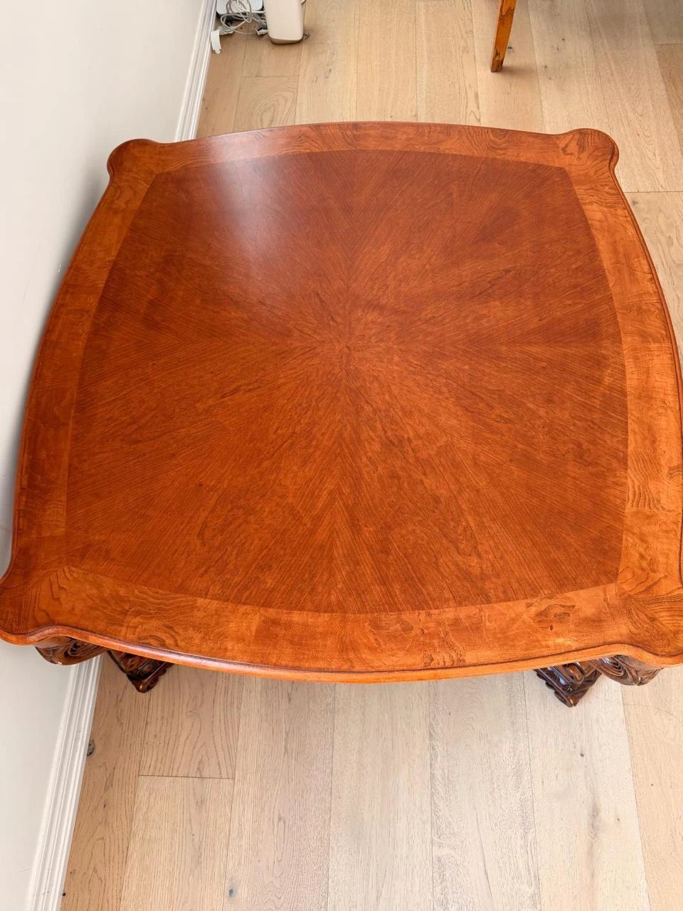 Vintage Ornate Carved Wood Square Table - photo 3