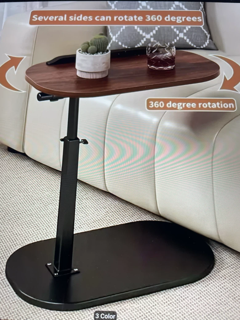 Adjustable Walnut Laptop Side Table - photo 2