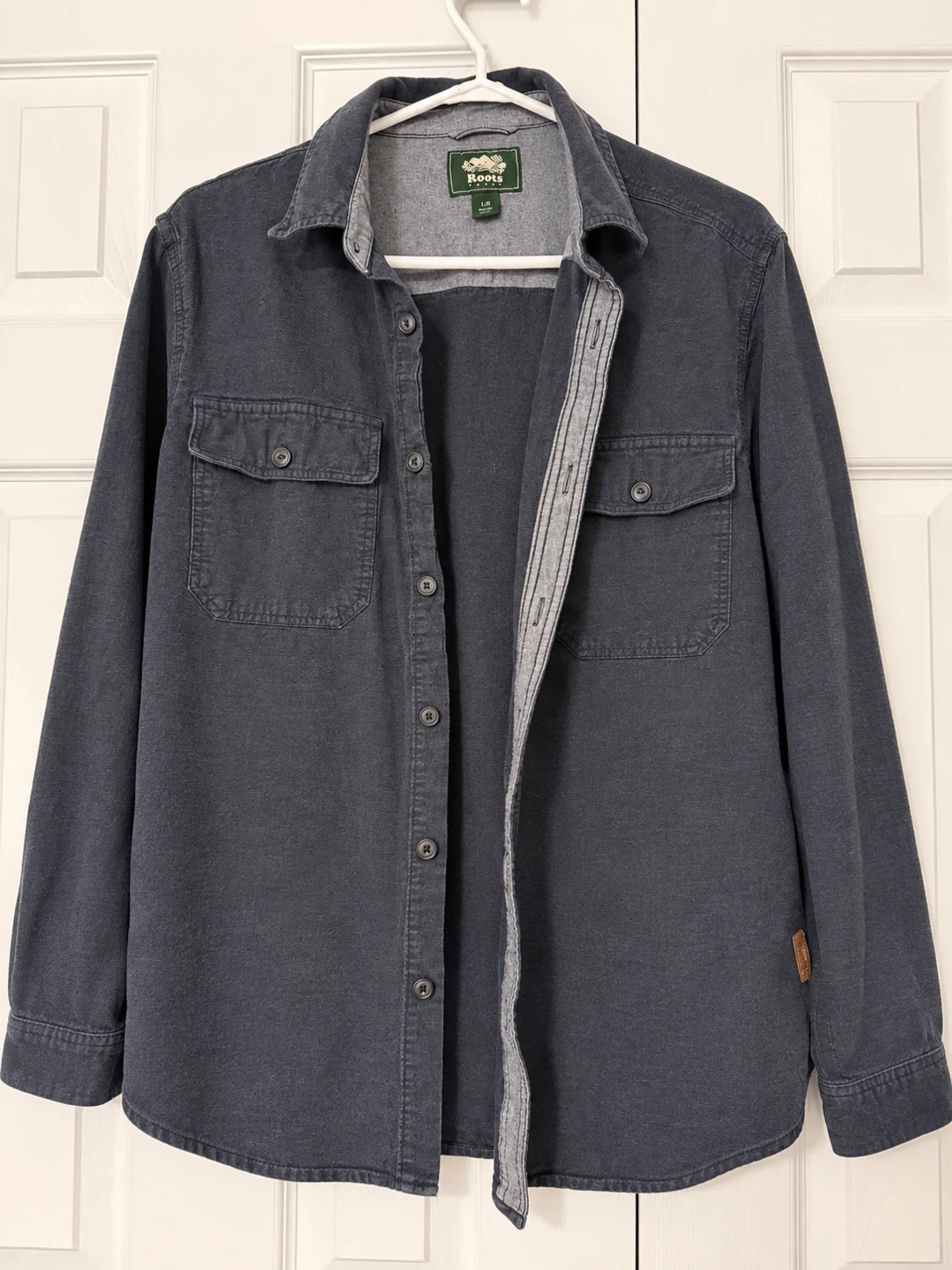 Roots Long Sleeve Button-Up Shirt - Navy