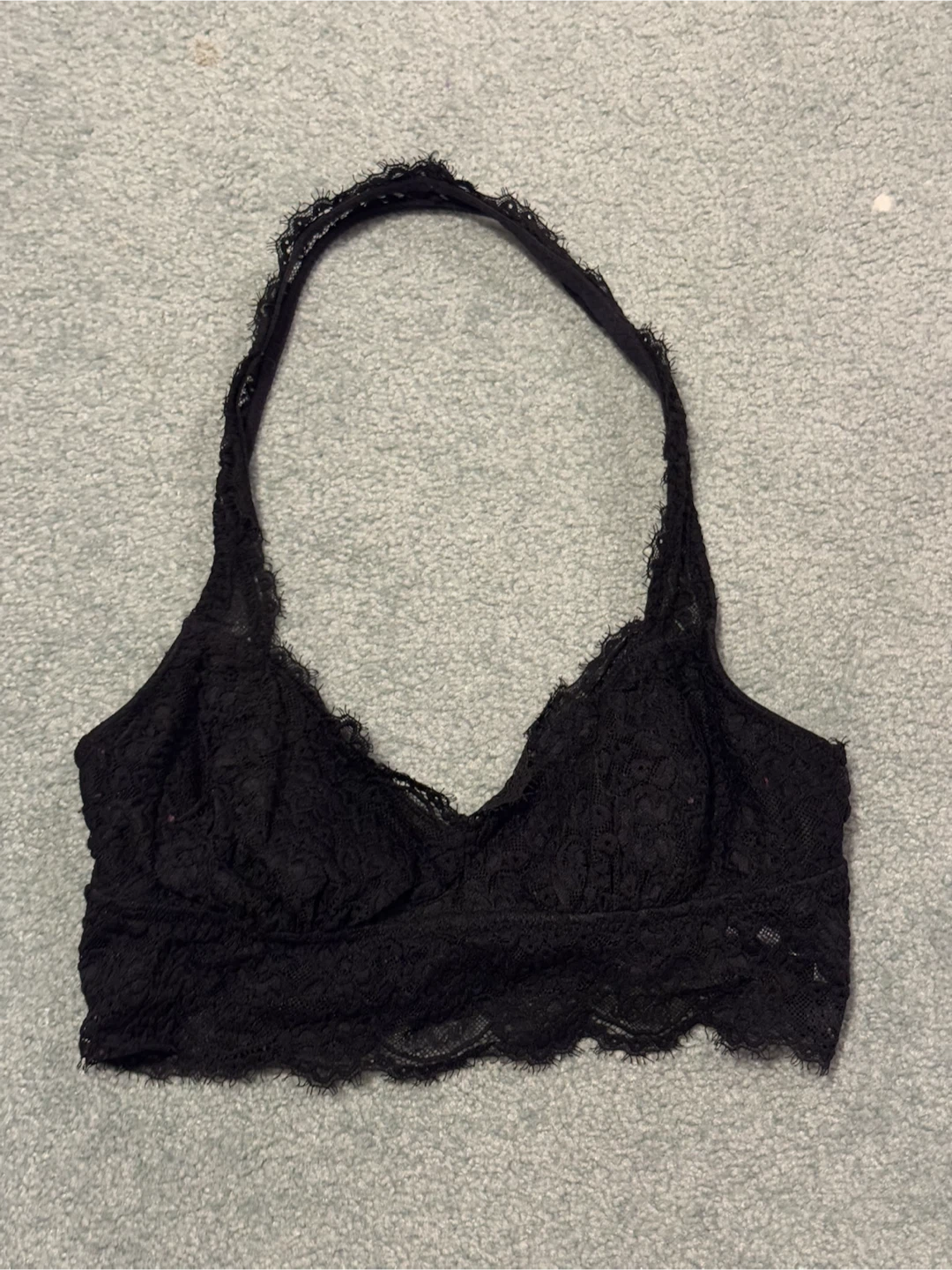 Aerie Black Lace Halter Bralette - S