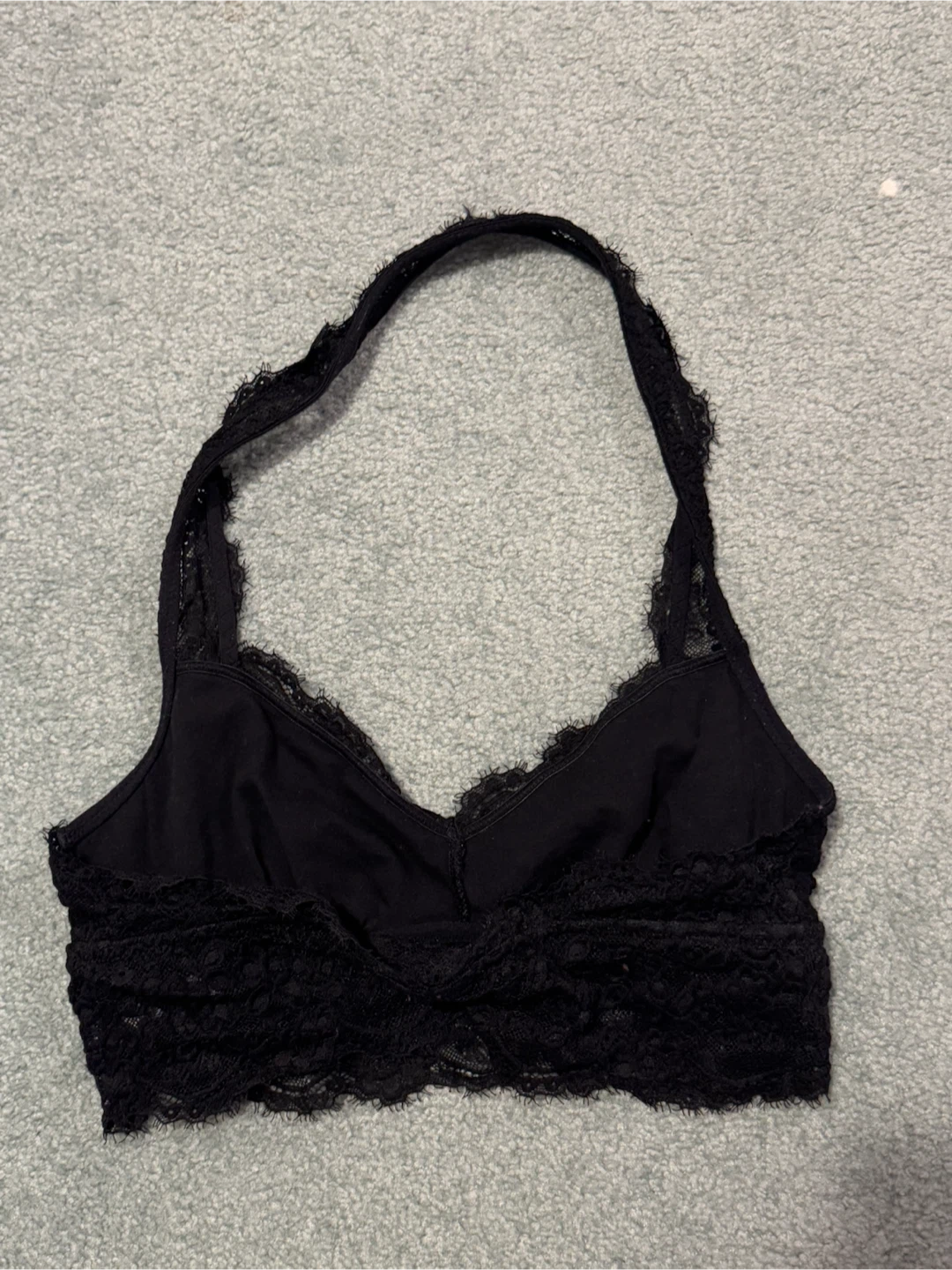 Aerie Black Lace Halter Bralette - S - photo 2
