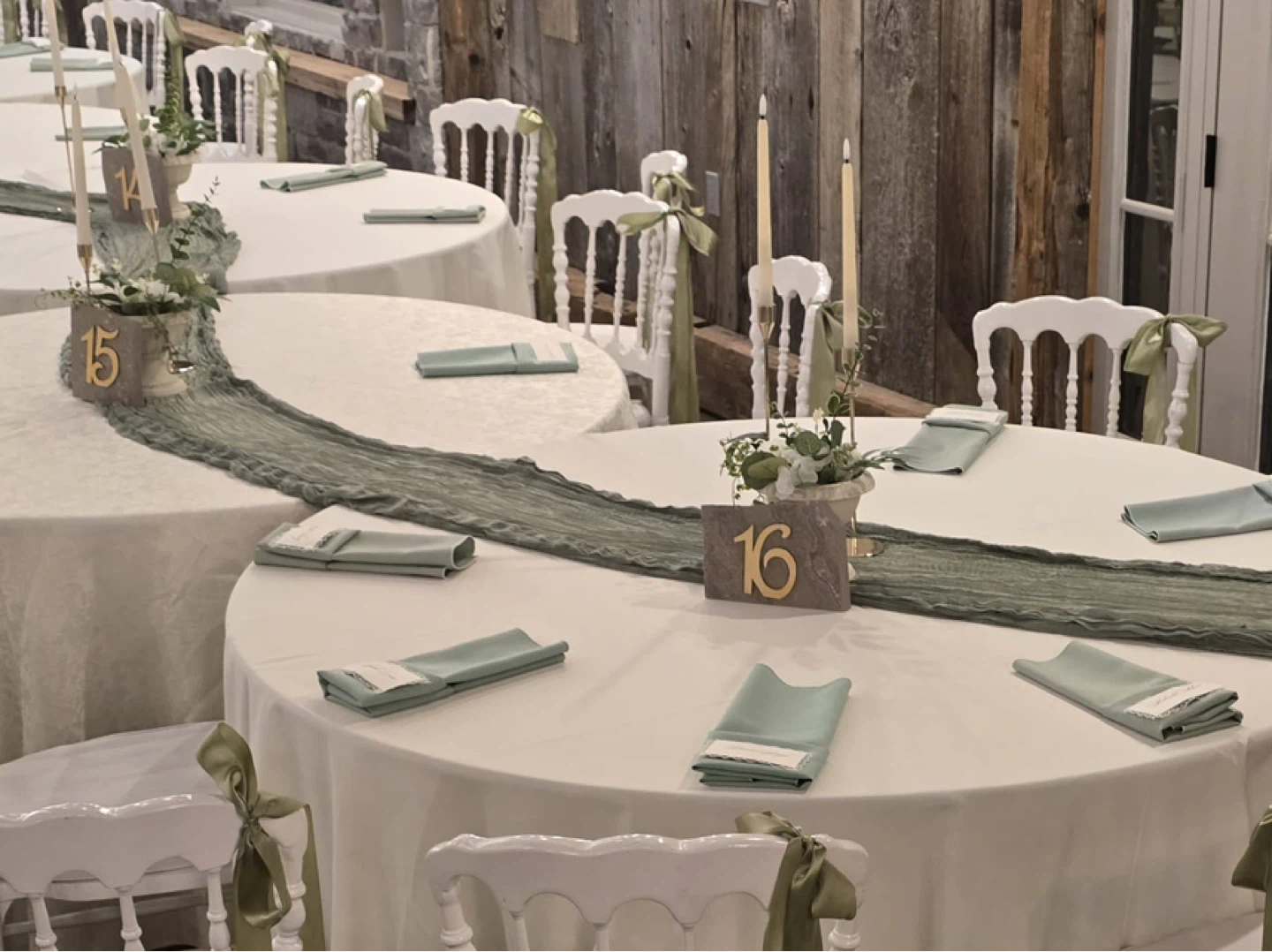Wedding Decor table numbers on stone 1-16