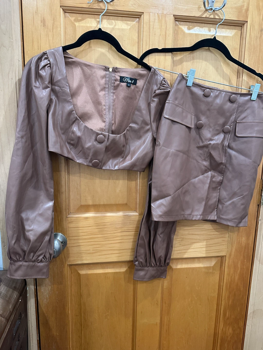 Miss 8 Faux Leather Two-Piece Set