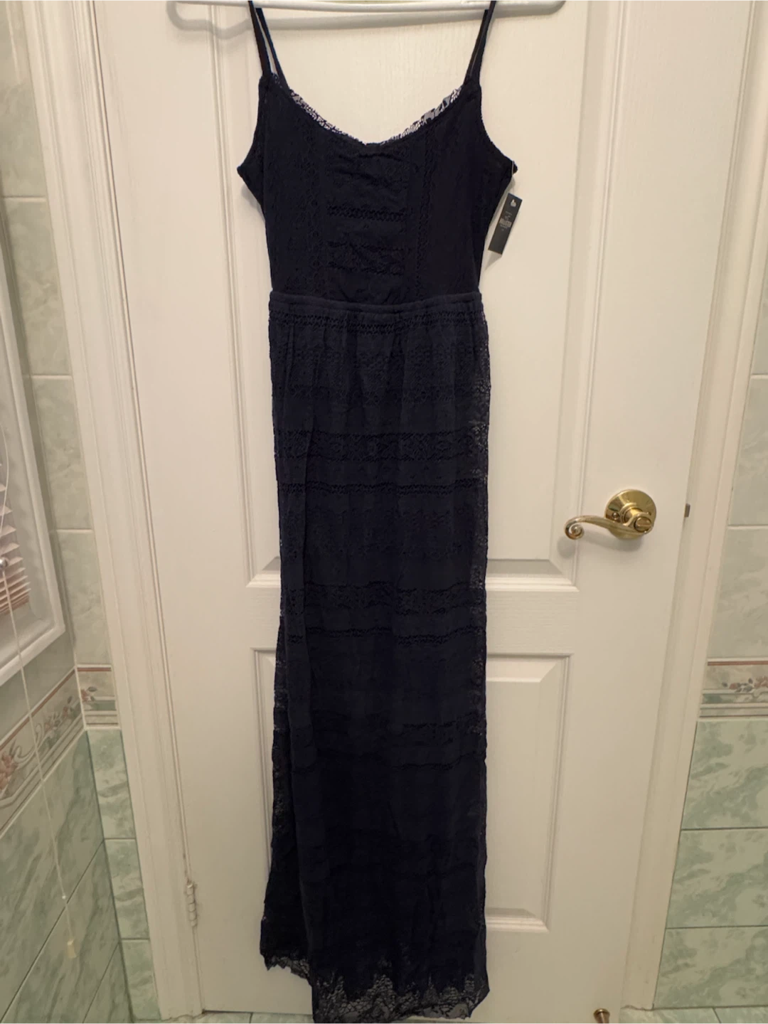 NEW Hollister Navy Lace Maxi Dress- XS