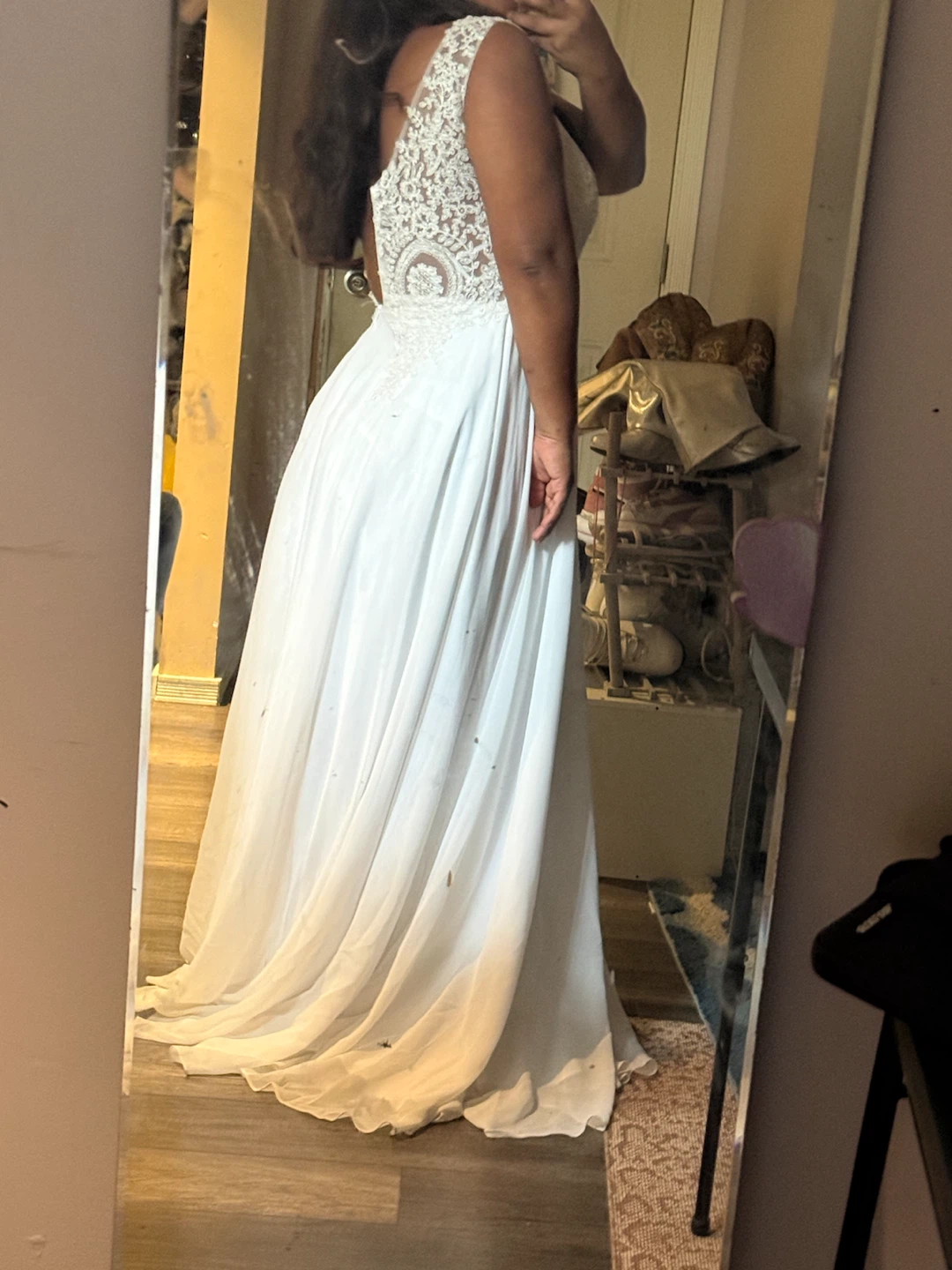 White Lace Wedding Dress - photo 5