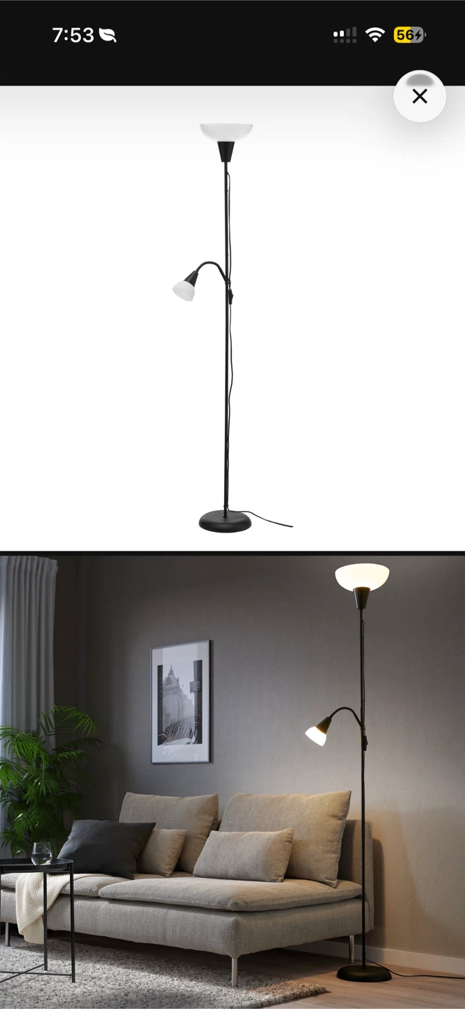IKEA Floor Uplight and Reading Lamp