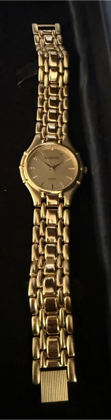 MINT • VINTAGE Geneves 24k GOLD Plated Watch • Water Resistant