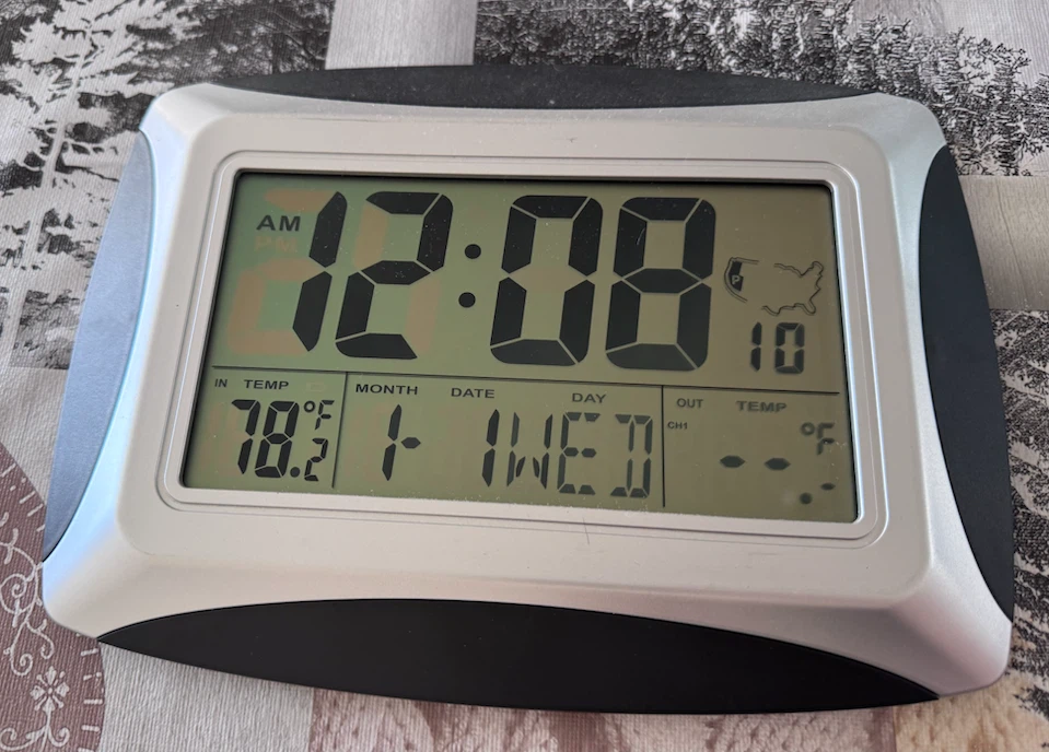 Digital Wall Clock with Temperature Display