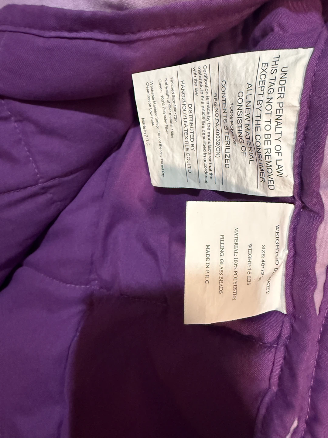 Purple Weighted Blanket 15lbs - photo 2