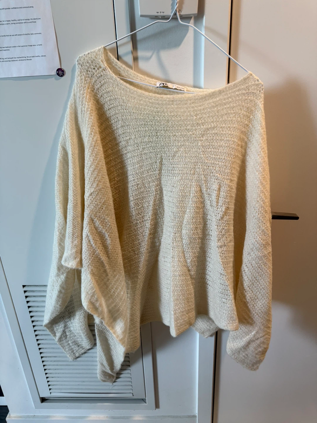 Zara cream open-knit sweater