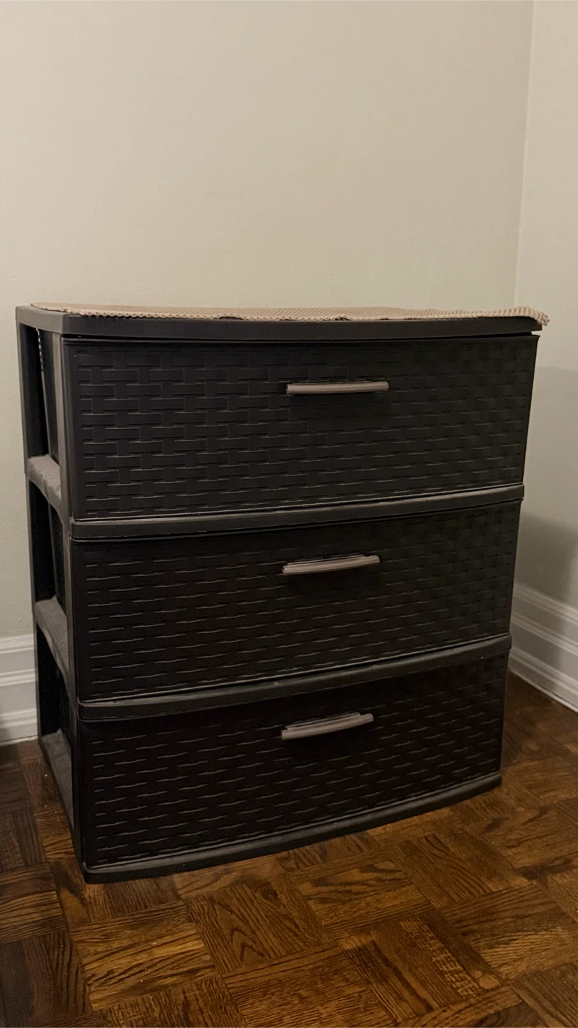 3-Drawer Woven Plastic Storage Unit