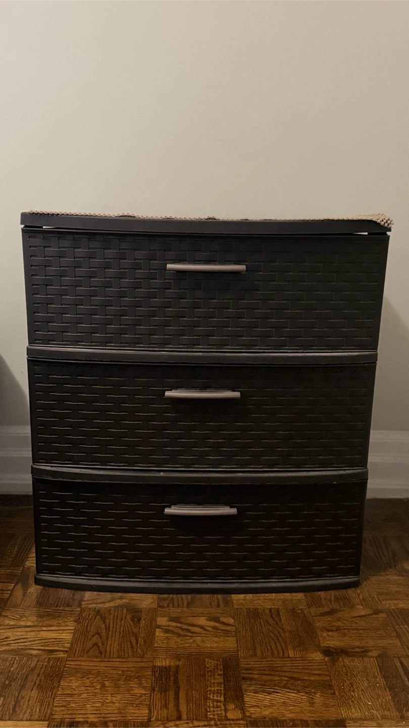 3-Drawer Woven Plastic Storage Unit - photo 2