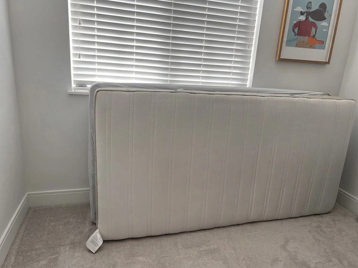 Twin size bed frame, headboard, mattress and box - photo 3