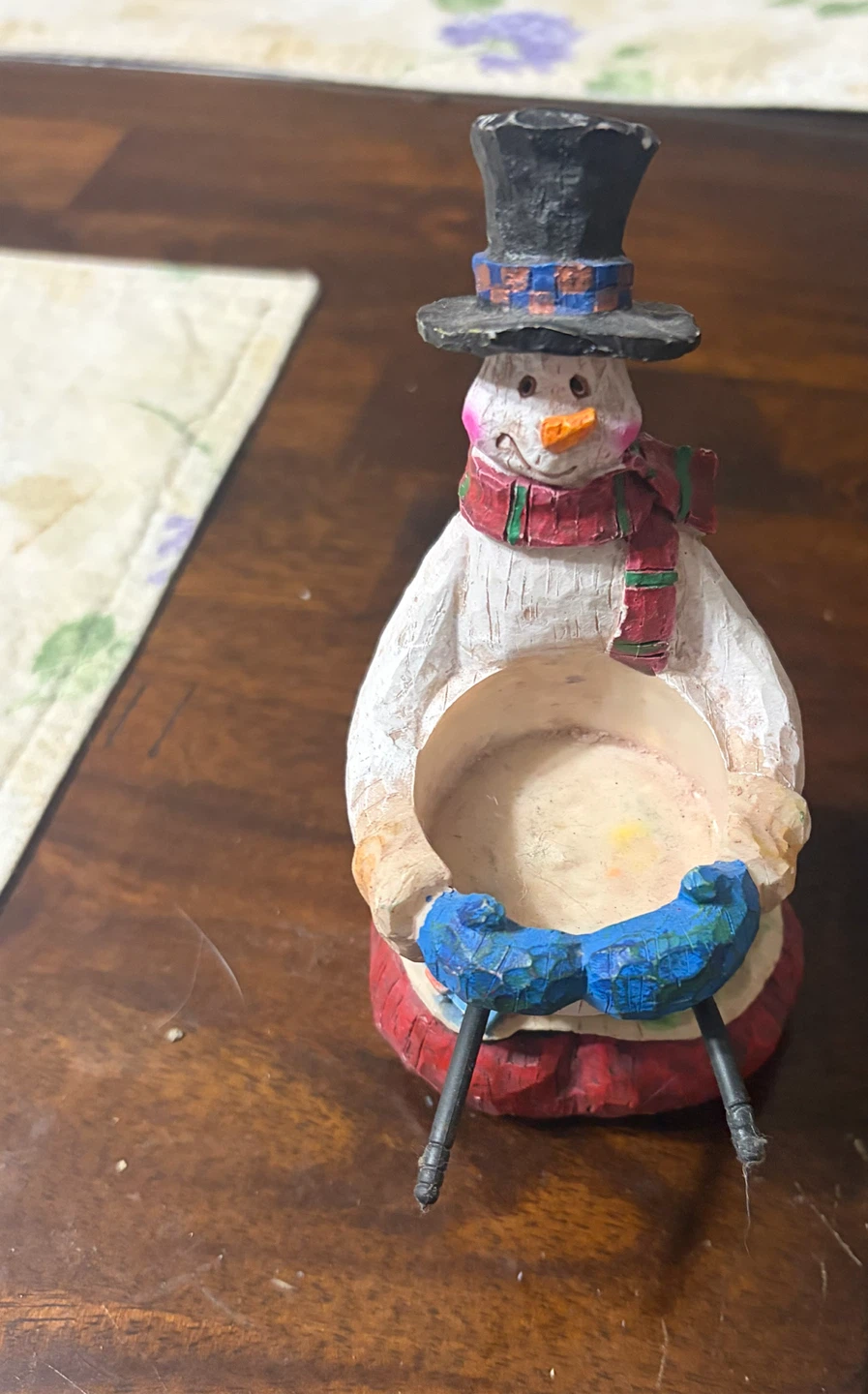 🏈 Snowman Holiday Figurine tea light holder