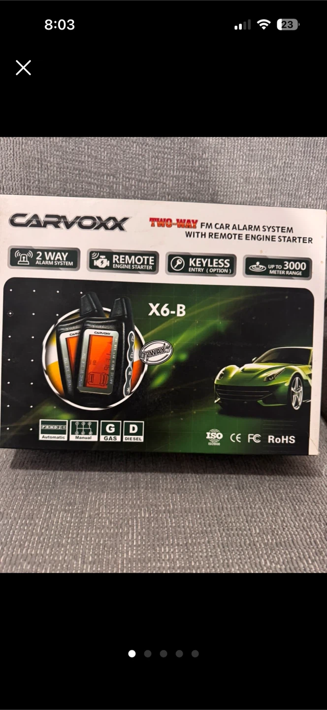 Carvoxx X6-B Two-Way FM Car Alarm & Remote Starter
