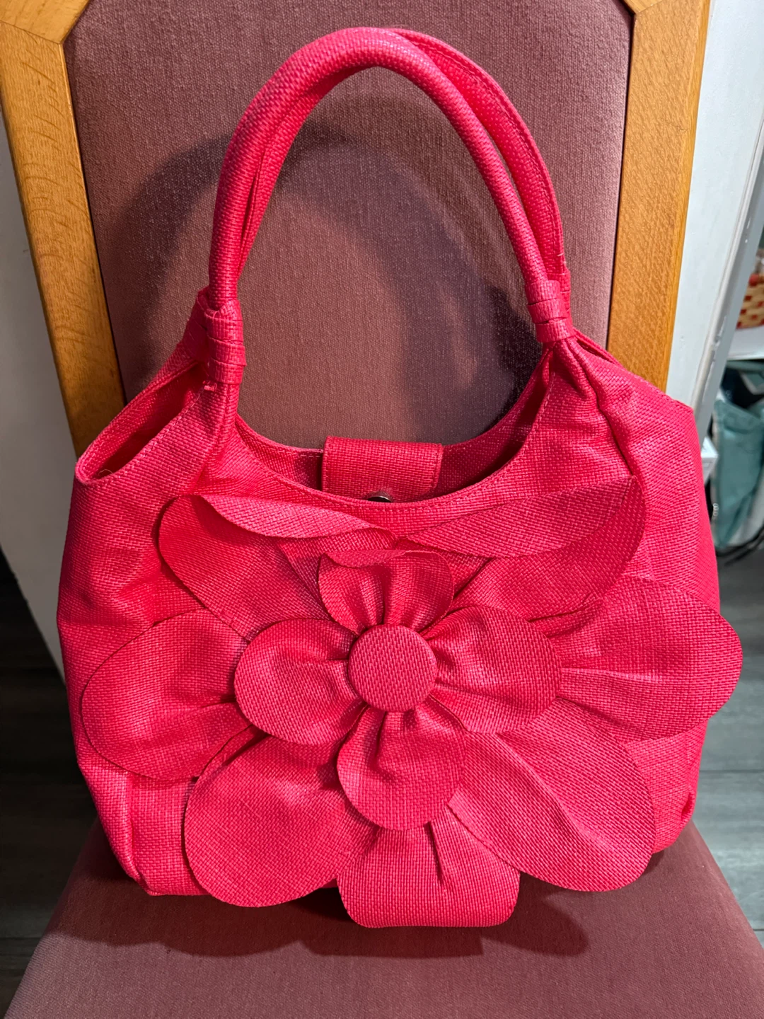 Bright Pink Floral Tote Bag