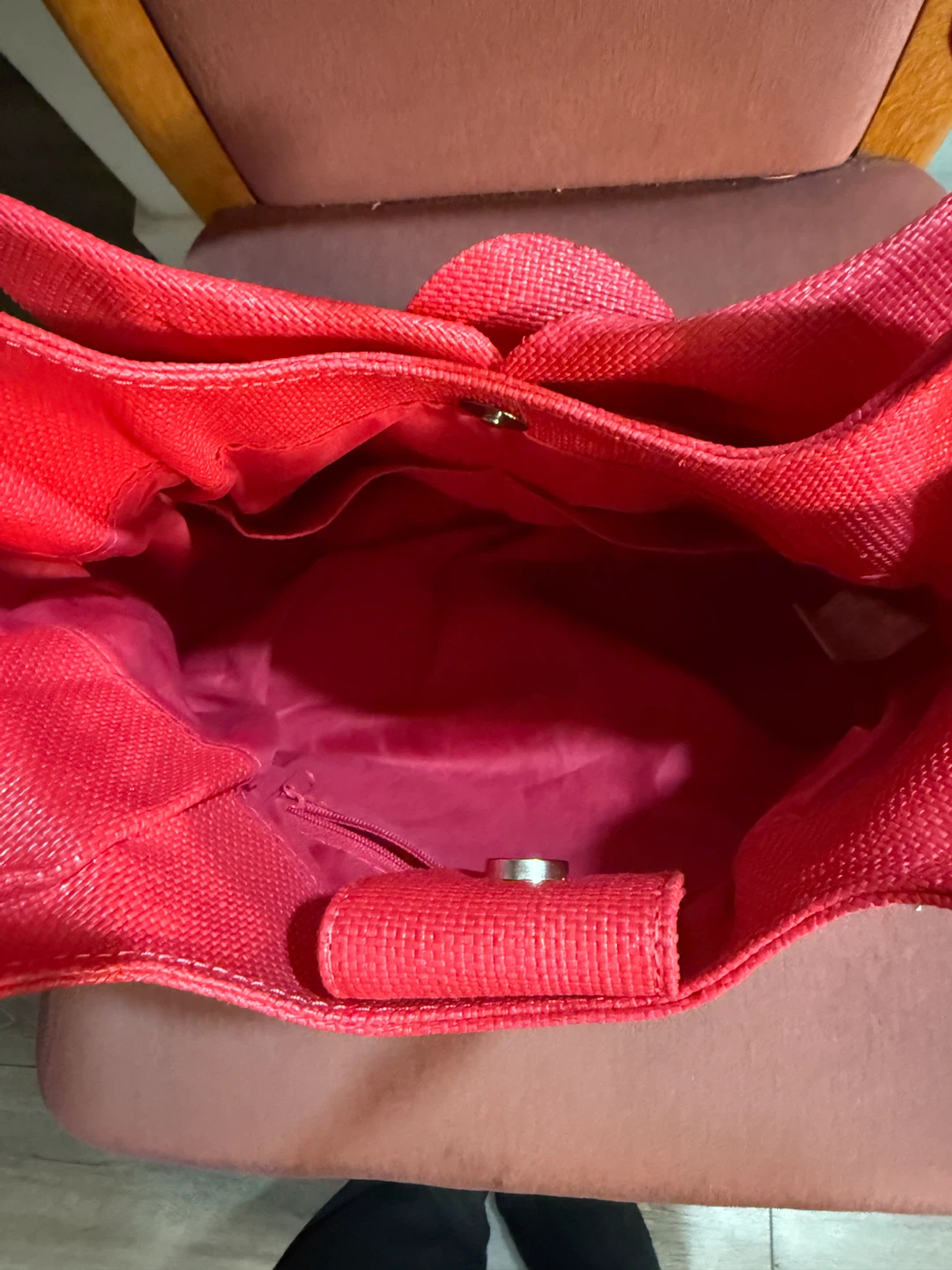Bright Pink Floral Tote Bag - photo 3