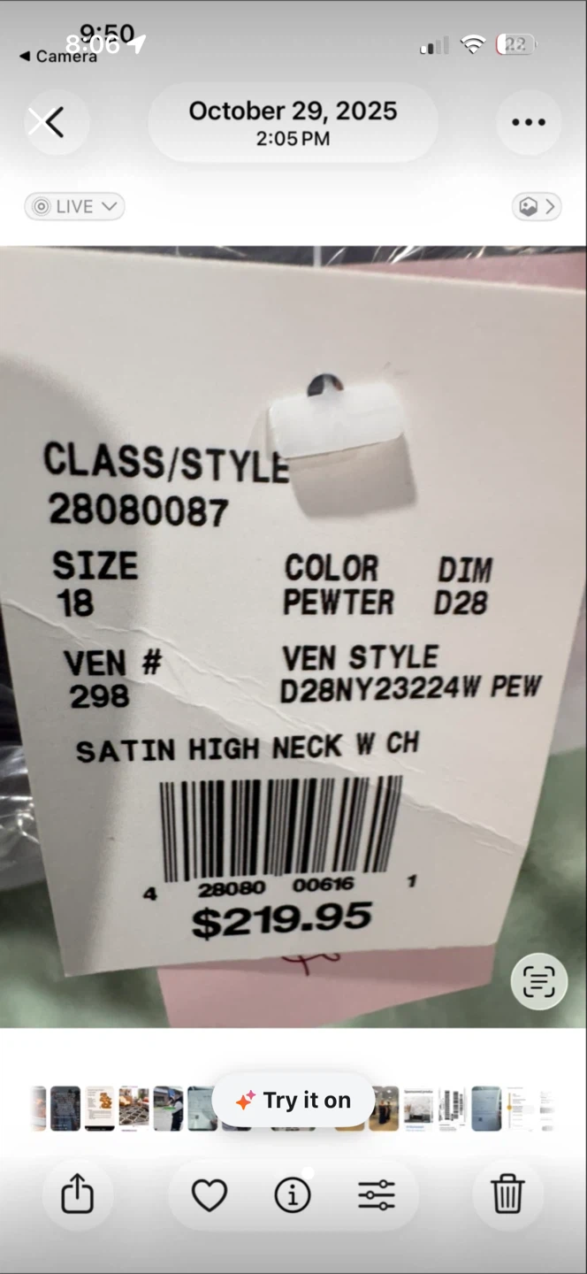 David's Bridal Satin High Neck Dress, Pewter, Size 18 - photo 2