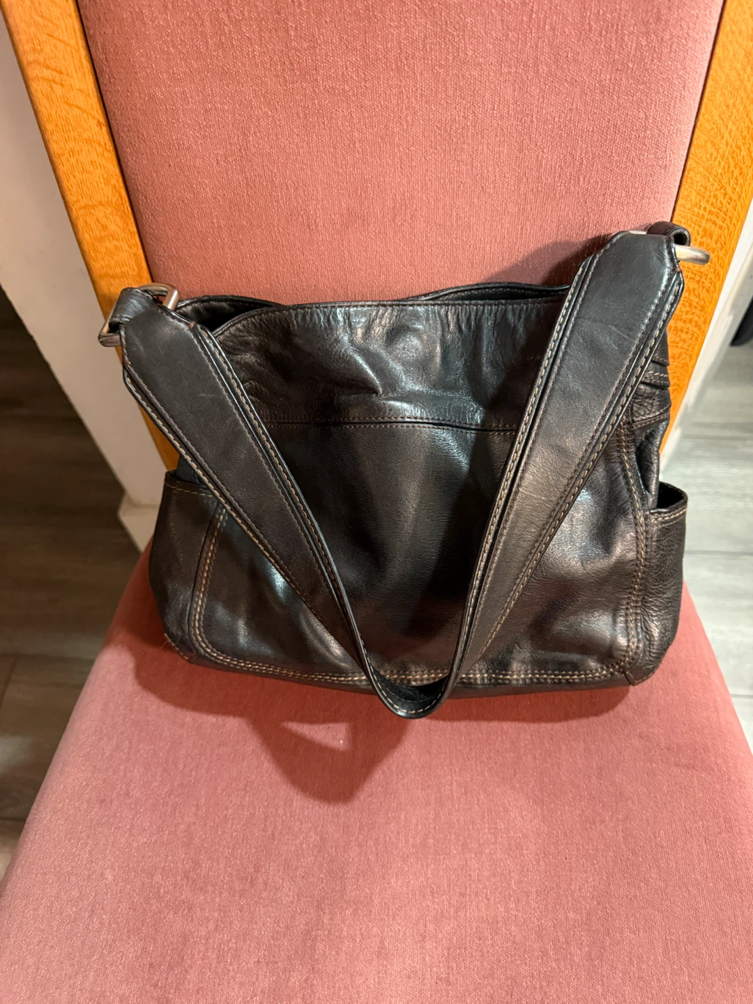 Fossil Black Leather Shoulder Bag