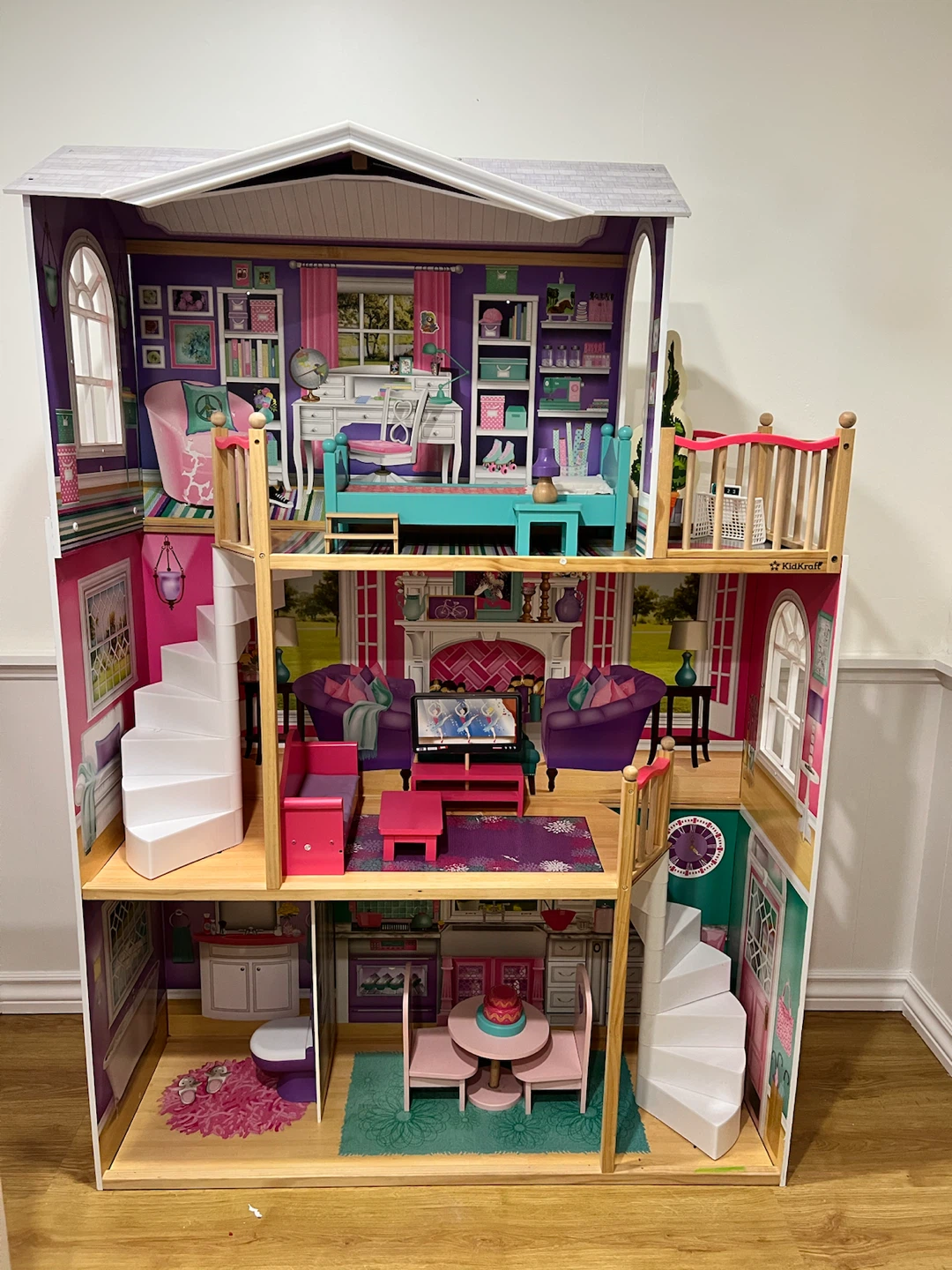 Large KidKraft Wooden Dollhouse + Accessories – Great Condition - photo 2