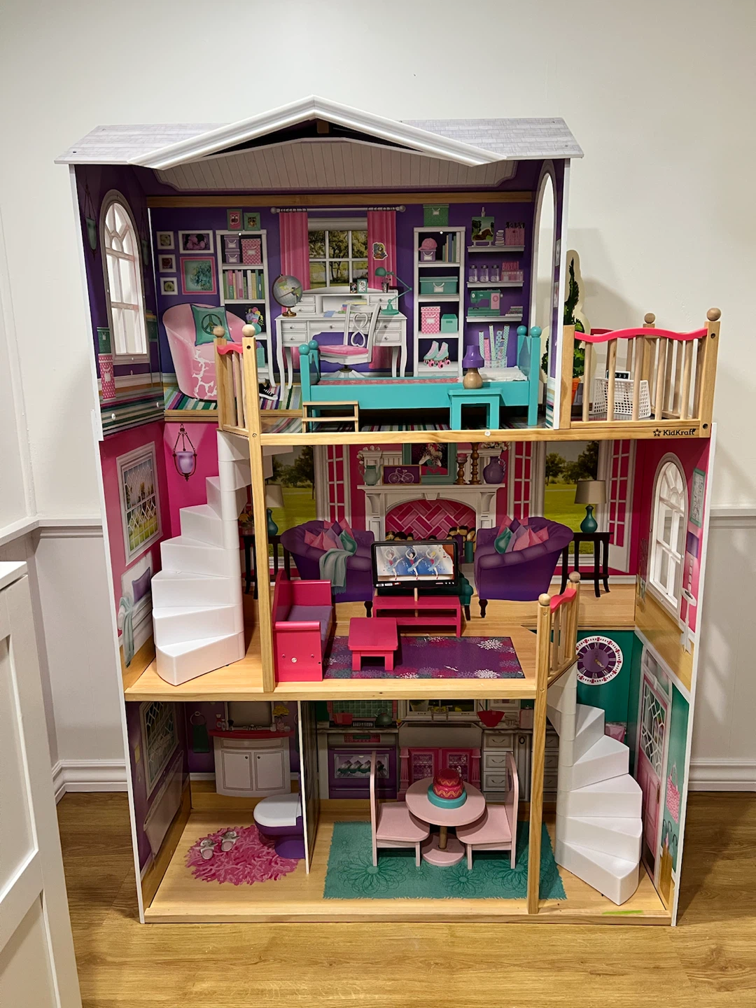 Large KidKraft Wooden Dollhouse + Accessories – Great Condition - photo 3