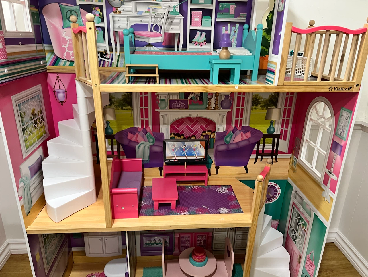 Large KidKraft Wooden Dollhouse + Accessories – Great Condition - photo 4