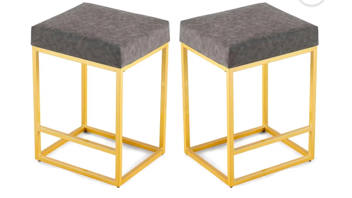 Set of Two Faux Leather Bar Stools - photo 2