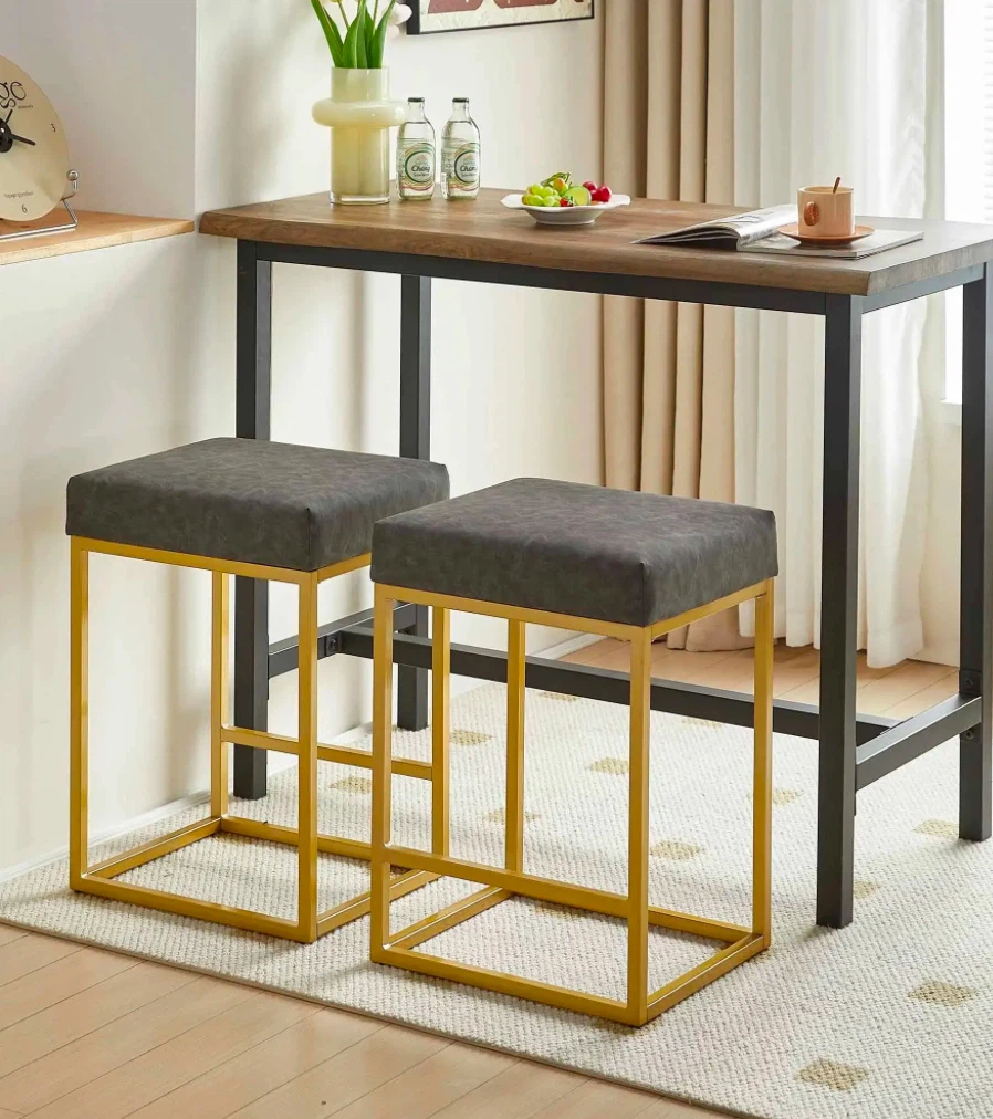Set of Two Faux Leather Bar Stools - photo 4
